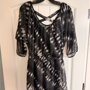 Express Black and White Backless Dress